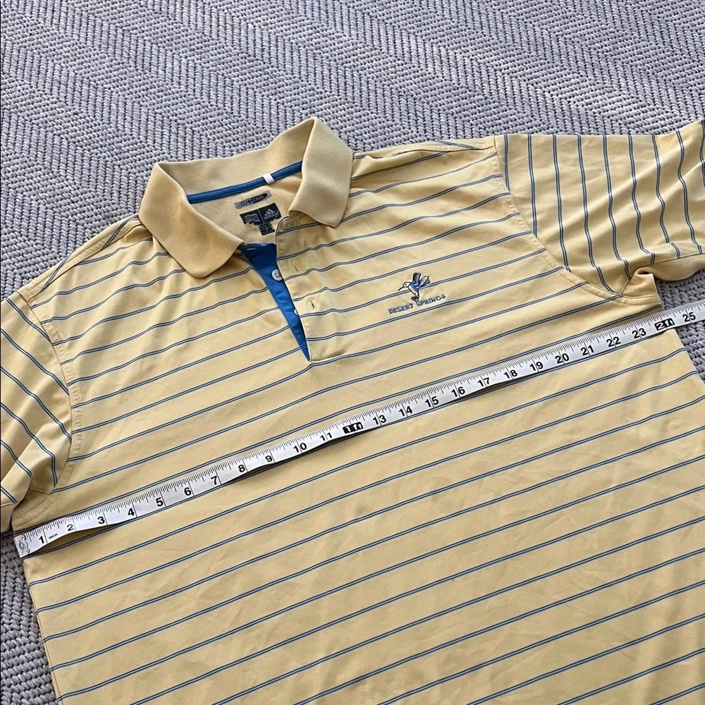 adidas Yellow Polo with Blue Stripe Details